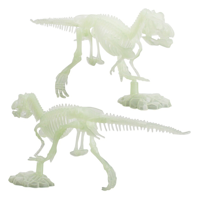 Simulación educativa para niños dinosaurio luminoso esqueleto modelo arqueológico juguete DIY ensamblado a mano fósil dinosaurio animal