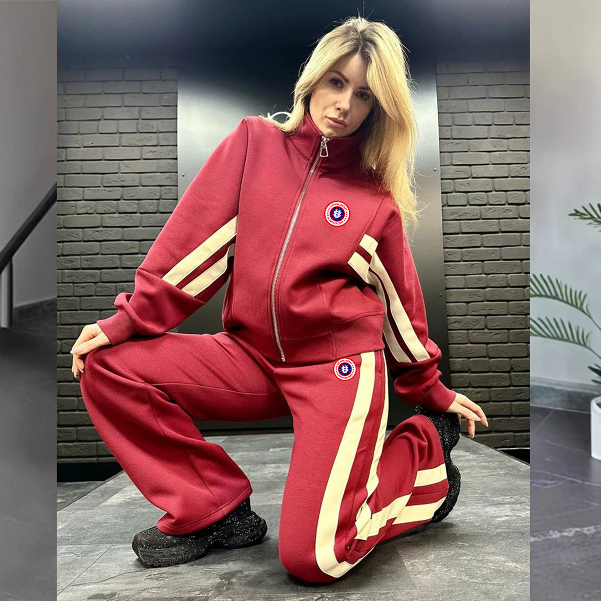 Women's Clothing Women's US Map Print Matching Set – Trendy Color-Block Sweatshirt & Jogger Pants (S-5XL)_voghion.com