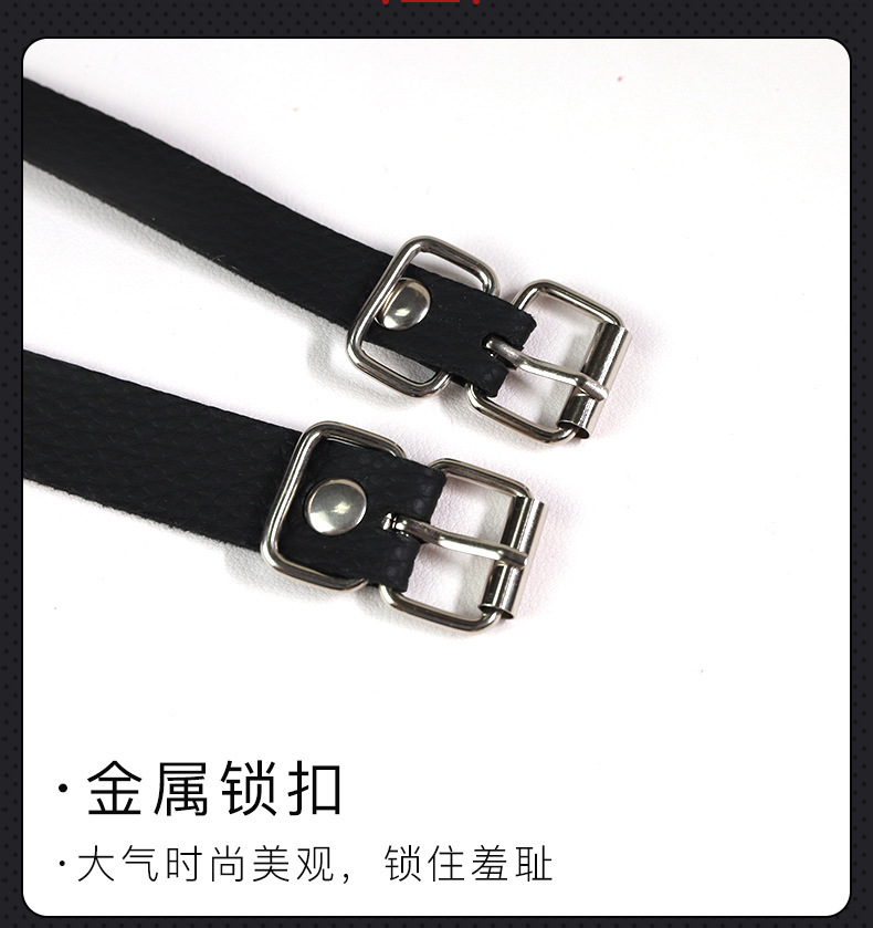 PU Leather Handcuffs and Breast Clamps Set for Adult Bondage Play — detail image 14