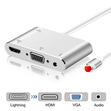 适用于苹果手机 to HDMI+VGA Adapter手机同屏器转换器 x6l-2 p32