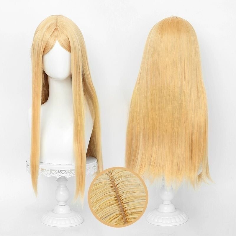 The Fifth Personality Little Girl Golden Wig Original Leather Cosplay Wig Simulated Scalp Top Long Hair Medium Parted Golden