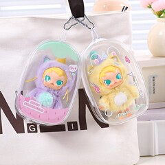 baby molly口袋朋友娃包搪胶手办挂件防尘收纳遛娃包15cm痛包pvc