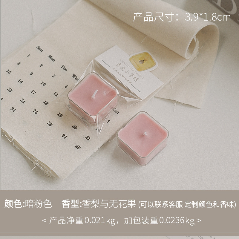 Velas cuadradas aromáticas sensación de atmósfera creativa regalo de mano cera de té de color al por mayor 4 horas de cera de estilo de perfume