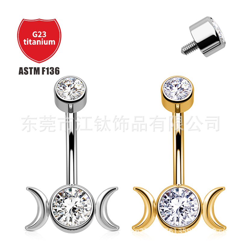 Pointed titanium steel lip stud product view
