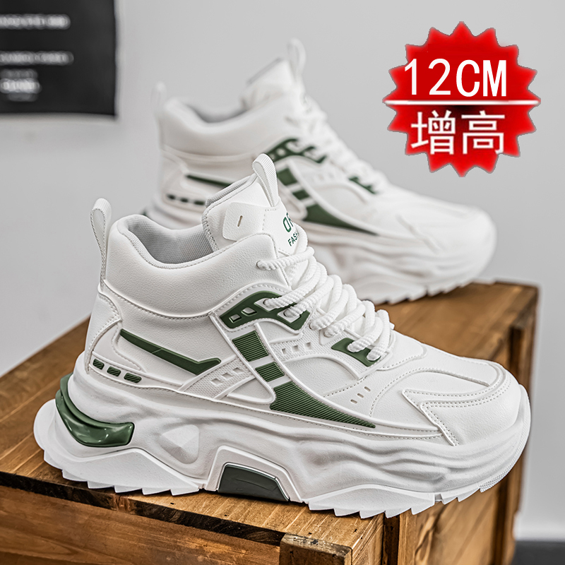 Men's Shoes 2024 New White Shoes with Height 12cm10 High-top Board Shoes Thick-soled Men's Casual Sports Torre Shoes