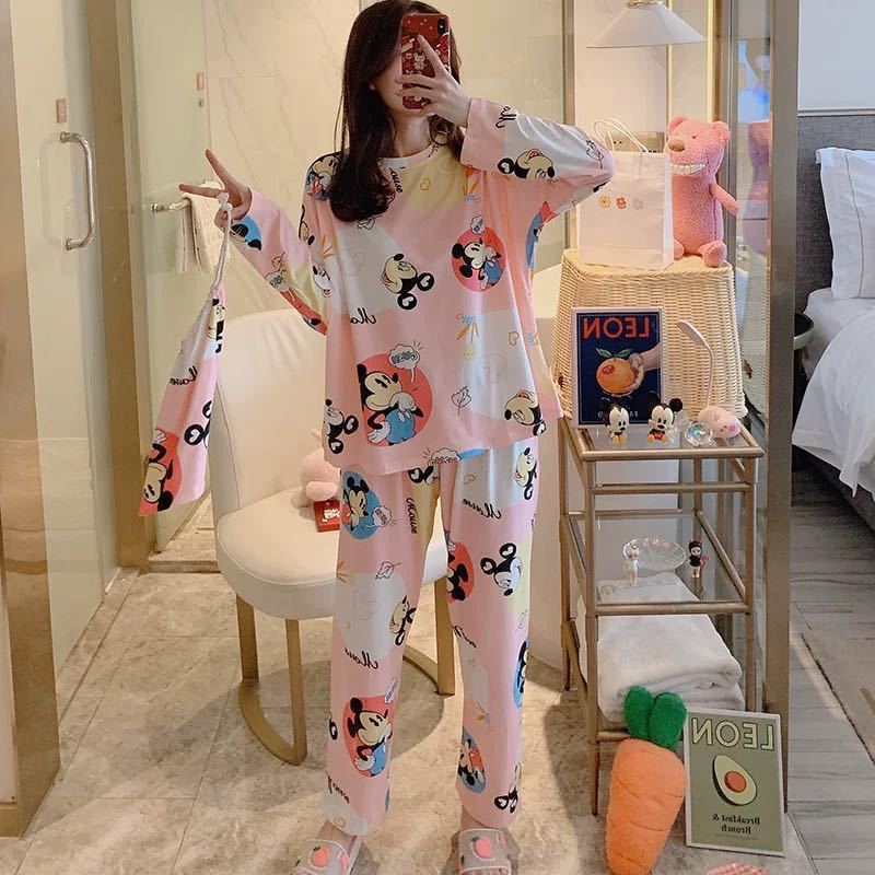 Pijamas mujer otoño estudiante ins manga larga primavera y otoño estilo coreano