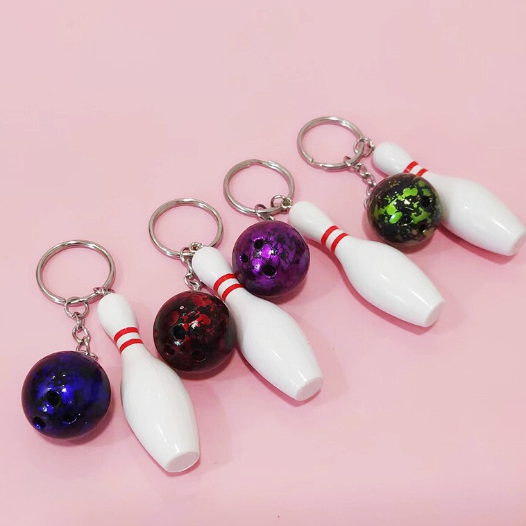 Cross-border Explosions Bowling Keychain Pendant Simulation Mini Bowling Keychain Bag Hanging Decoration Accessories