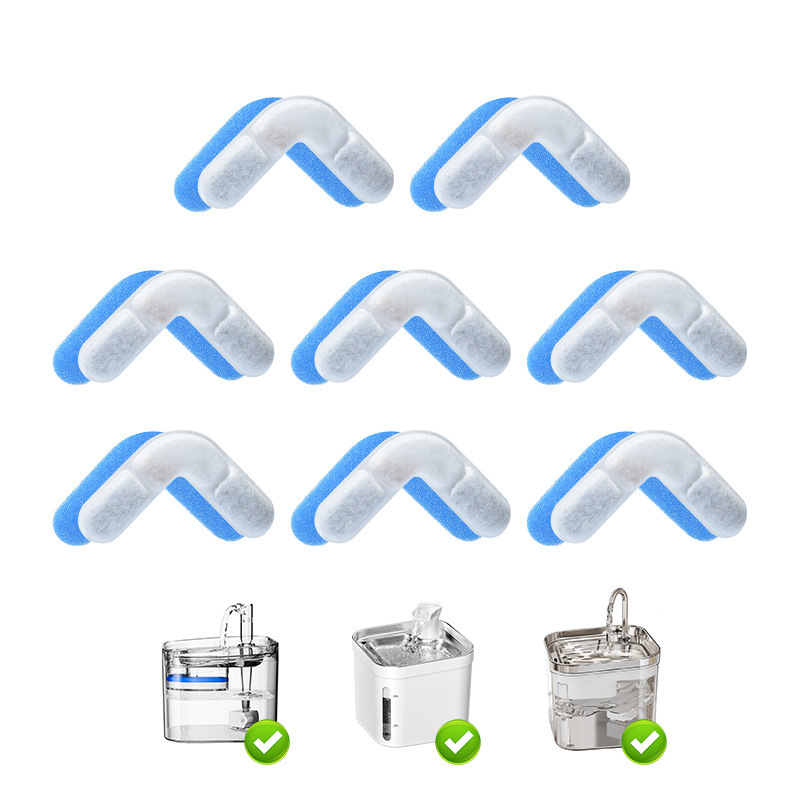 Dispensador de agua para perros y gatos, filtro de algodón, carbón activado, adecuado para una variedad de bebederos para mascotas, filtro de impurezas del cabello, agua de circulación