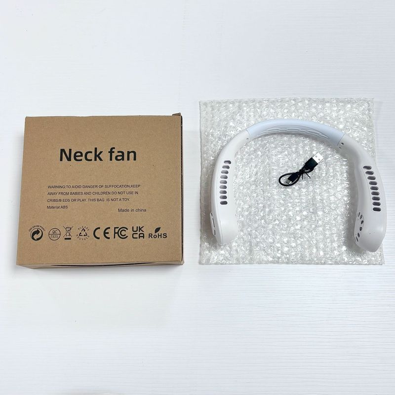 充電式長寿命ポータブル静音首掛け扇風機強風小型ツインターボブレードレス首掛け扇風機|undefined