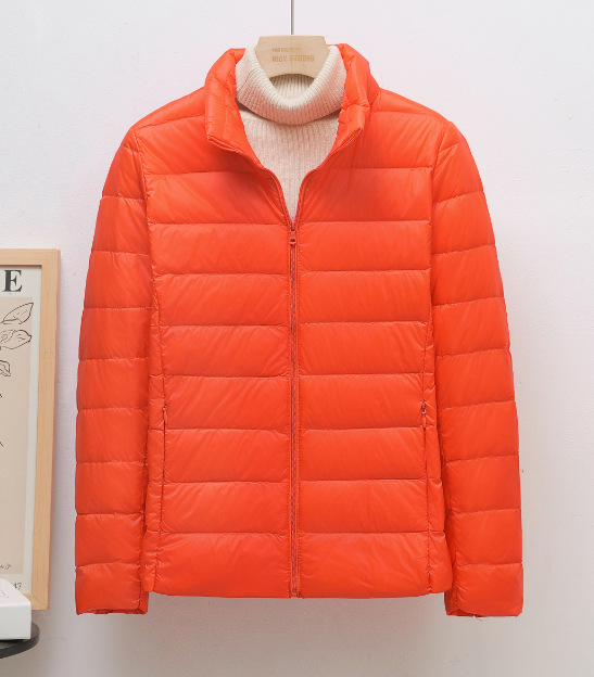 Orange women's stand collar
