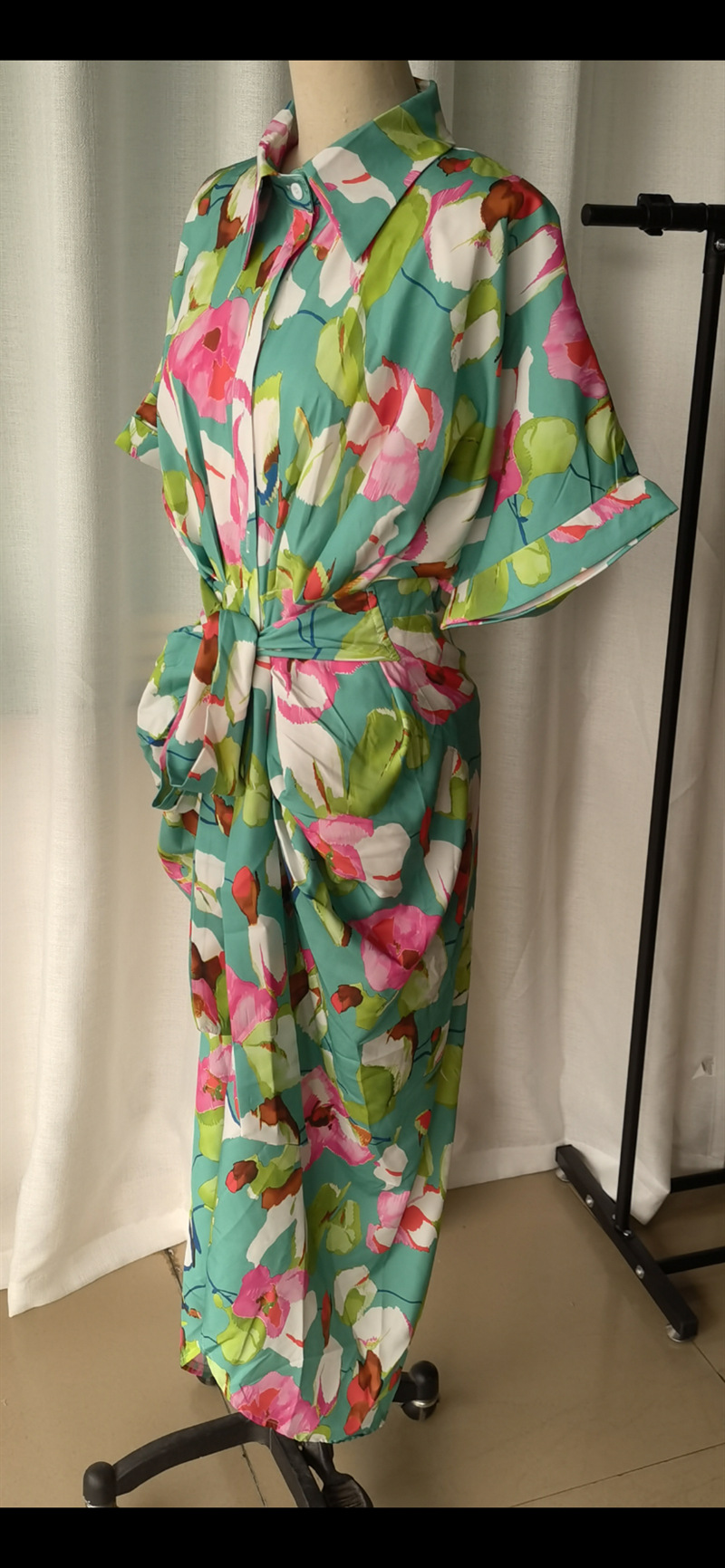 Women's Regular Dress Elegant Shirt Collar Printing Short Sleeve Flower Maxi Long Dress Daily display picture 9