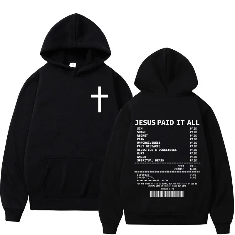 2026 Autumn/Winter Cross-Border Fashion Casual Trend Bible Men's and Women's Clothing Hip-Hop Retro Sports Hoodie