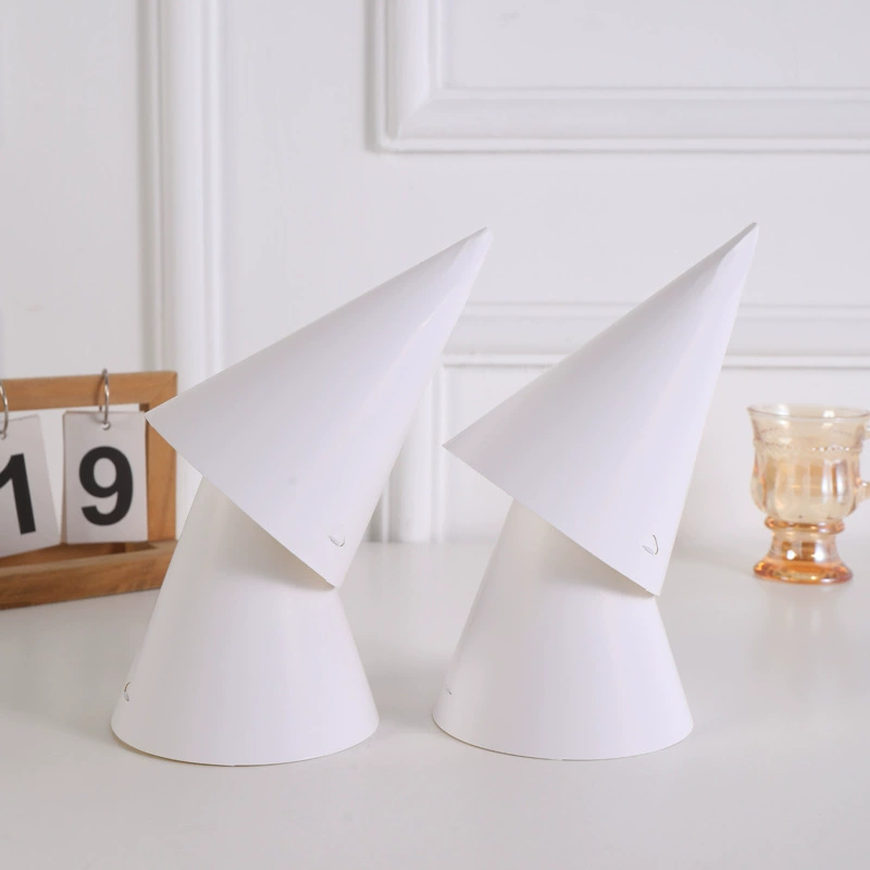 Ручная роспись DIY монохромная бумажная шляпа детский сад одноразовый сплошной цвет пустой ручной росписи белый