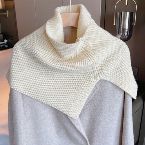Scarf for women winter new fashion outer pullover scarf for women solid color Korean style versatile neck cover wool knitted shawl