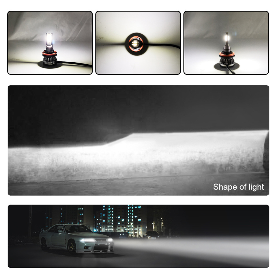 Mini light high beam low beam headlight fanless mini car LED car light H1H3H4H7H8H11LED fog light