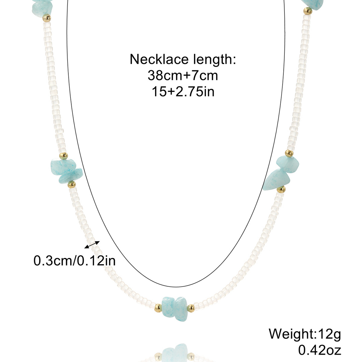New ins color beaded necklace Women's versatile high end sense does not fade Bee handmade beaded necklace_voghion.com