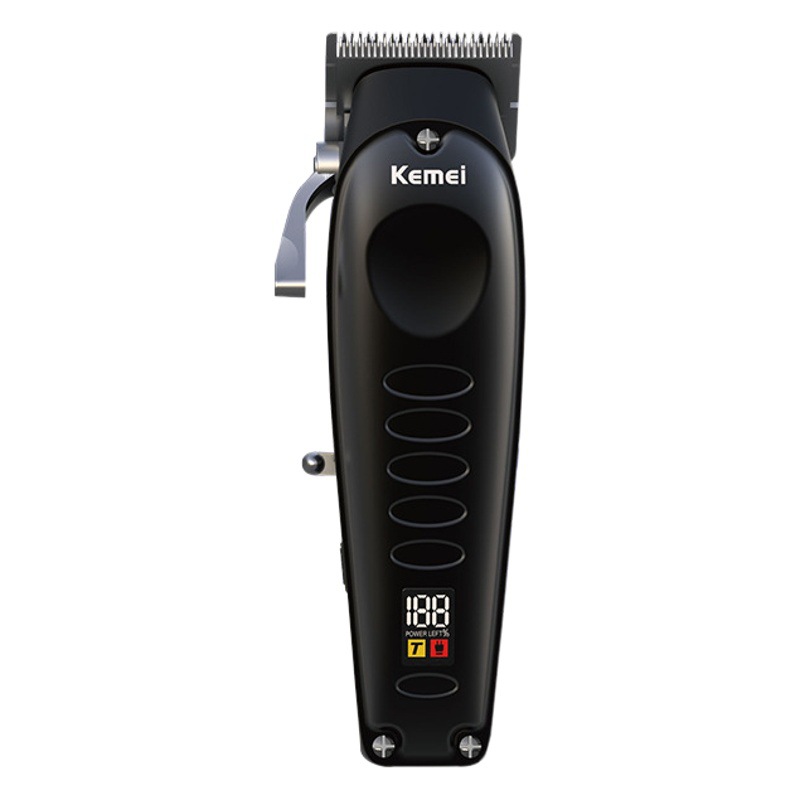 Cortadora de pelo Kemei con pantalla digital, recortadora eléctrica profesional recargable, cortadora de pelo eléctrica.