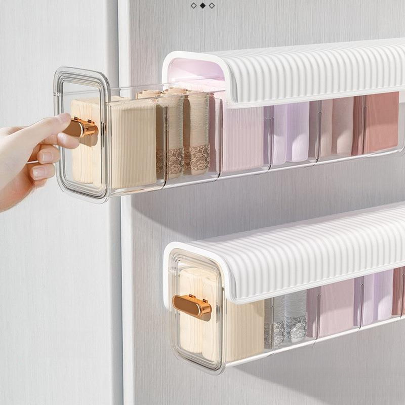 Underwear and Underwear Storage Box Household Wardrobe Side Drawer Wall-mounted Separate Storage Socks Bra Storage Underwear and Underwear Storage Box Household Wardrobe Side Drawer Wall-mounted Separate Storage Socks Bra Storage
