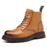 Мужские новые модные универсальные хлопковые ботинки на сухожильной подошве 2025 года. Ботинки «Мартен» в британском стиле рабочей одежды плюс теплые бархатные ботинки «Мартен».