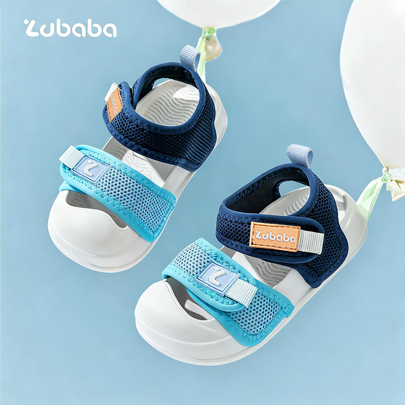 Pig Daddy Cross-Border Children's Sandals for Boys and Girls, Beach Shoes for Outdoor Wear, Baby and Toddler Hook-And-Loop Closed-Toe Sandals