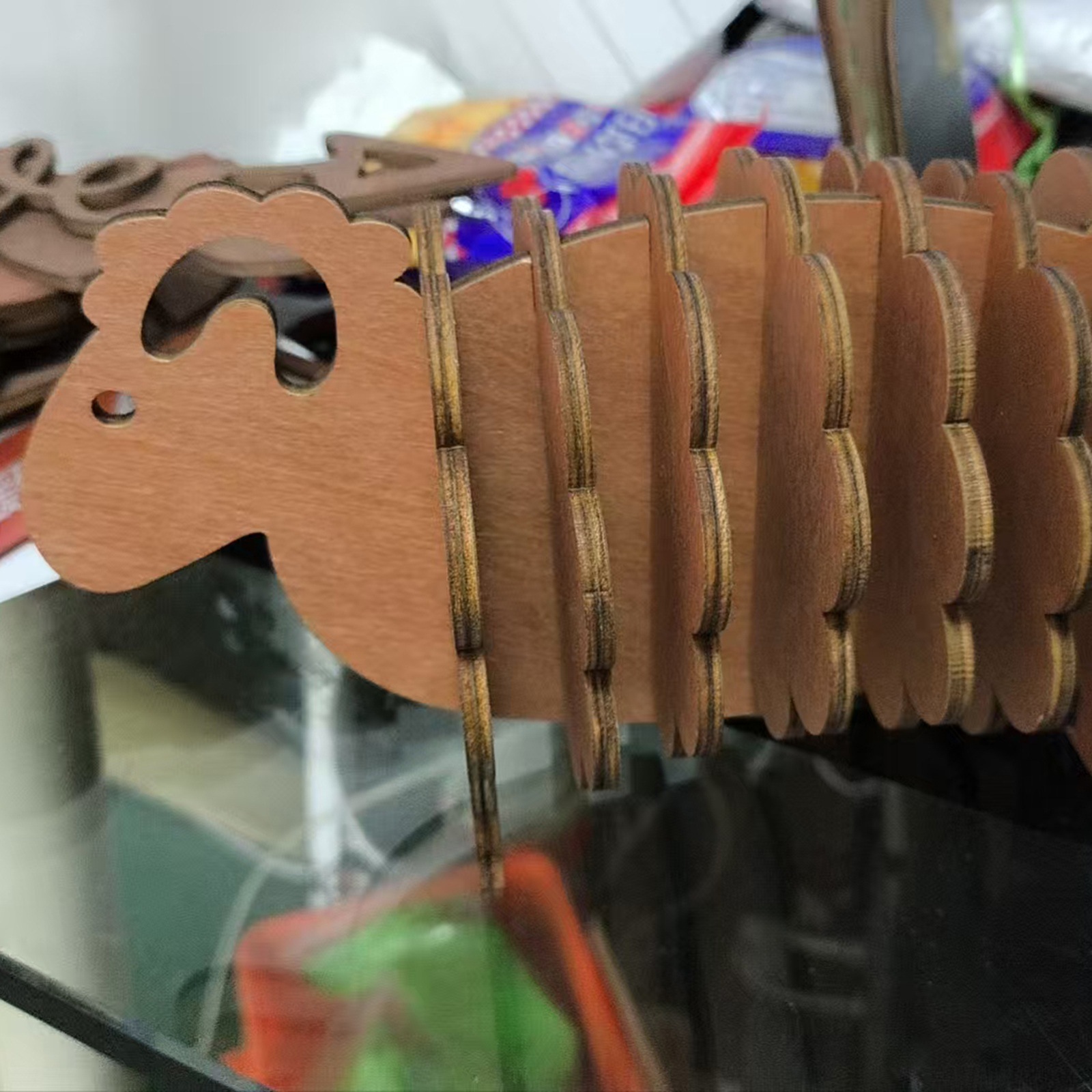 182g Weight Ornaments, coaster Home Textiles & Decor Type 1 Piece Quantity Daily Occasion Wood Material Sheep Pattern Cute Style Cute Sheep Wood Ornaments Coaster Artificial Decorations 18