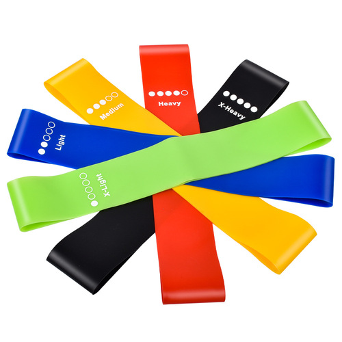 Factory direct sales yoga elastic band, sports resistance band, fitness band, tension circle, hip training band, five-piece set