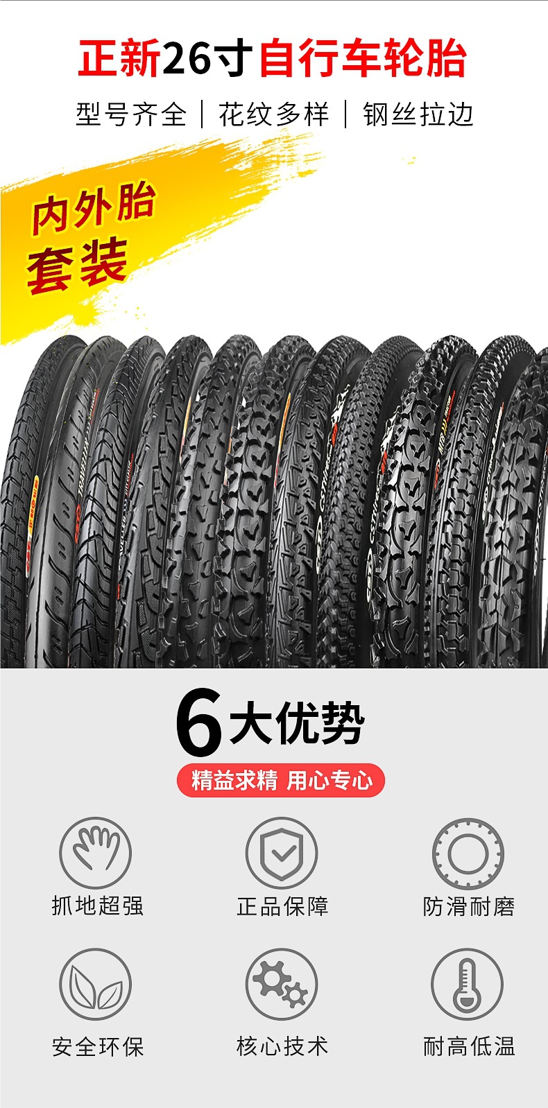 Zhengxin Tire 26inch Mountain Bike Tire 26X1.15/1.5/1.75/1.95/2.125 Bicycle Tire