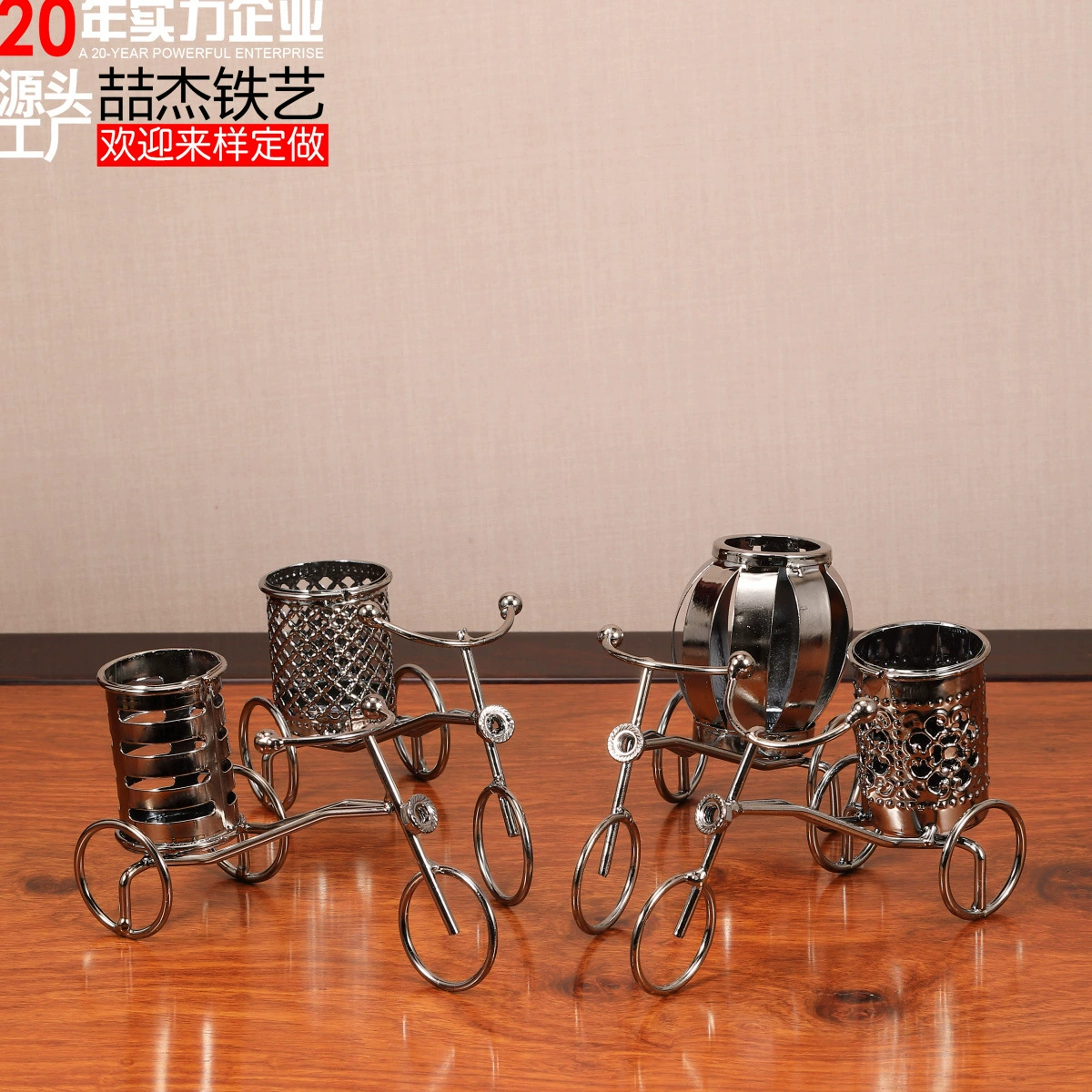 Европейский стиль ретро смешанные трехколесные ручки держа ручки кованого железа креативные тренды дома украшения металлические кованые украшения