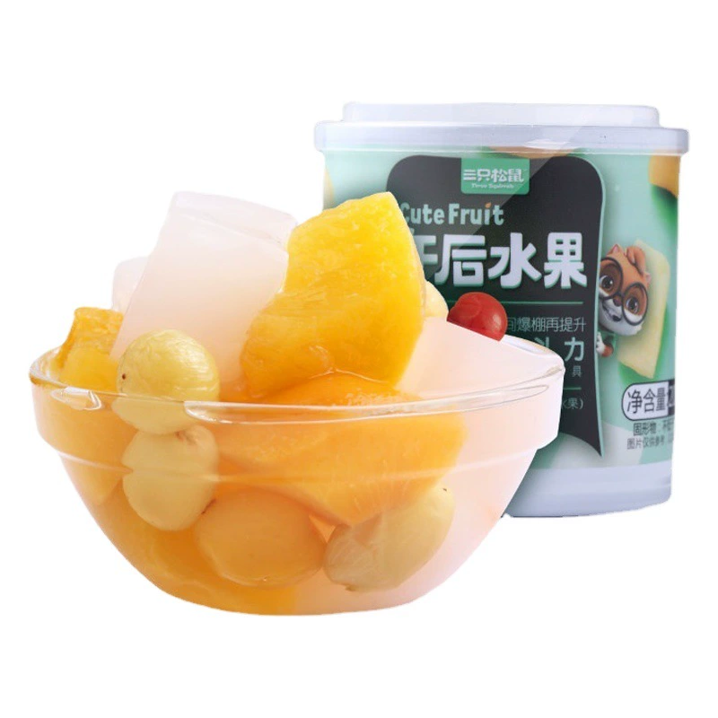 [Три белки послеобеденные фрукты _ Консервированные фрукты 200 г/банка] Свежий желтый персик и кокос быстрого приготовления