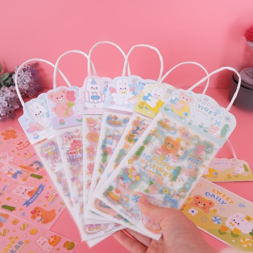 Wholesale notebook stickers cute tote bag stickers PET girl stickers creative cartoon stickers ins style notebook 