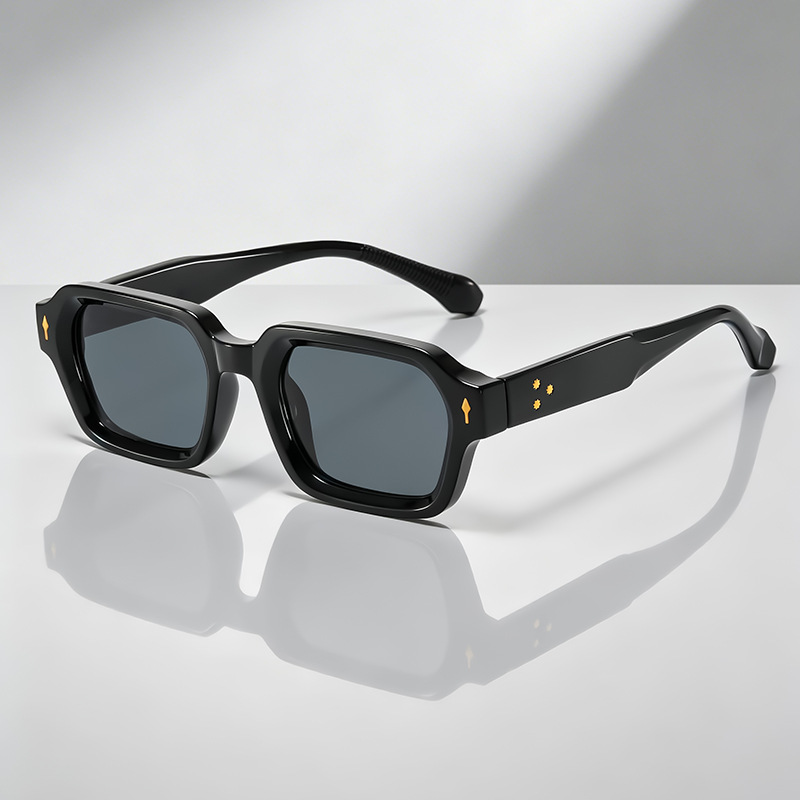 New Cross-Border Square-Frame European and American Style Sunglasses for Men, High-End Modern Sunglasses for Women, Retro Contrasting Color Sunglasses
