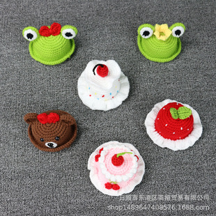 New Original Handmade Cat Hat Cherry Cake Hat Cartoon Frog Brown Bear Birthday Hat Pet Photo