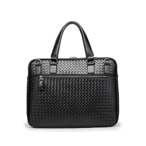 New woven new handbag men's bag horizontal business bag one-shoulder cross-body bag Korean style men's bag briefcase trendy