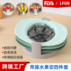 メーカー果物と野菜の道具のプラスチックの取っ手の果物の切りの3セットの家庭用ステンレスの多機能の切り器のセット