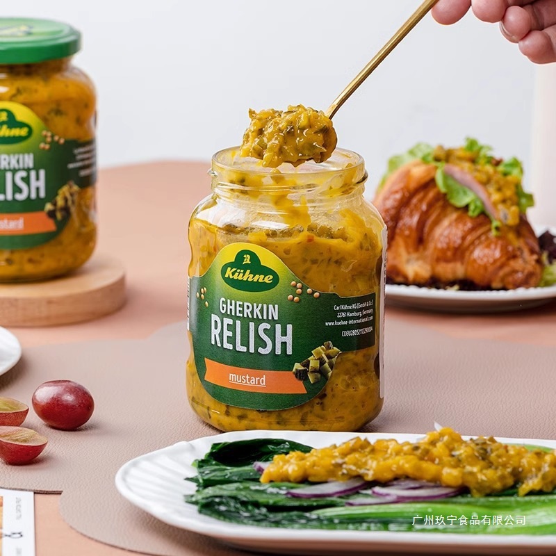 进口冠利芥末青瓜蓉汉堡面包三明治酱料酸黄瓜卷饼热狗酸甜汉堡酱