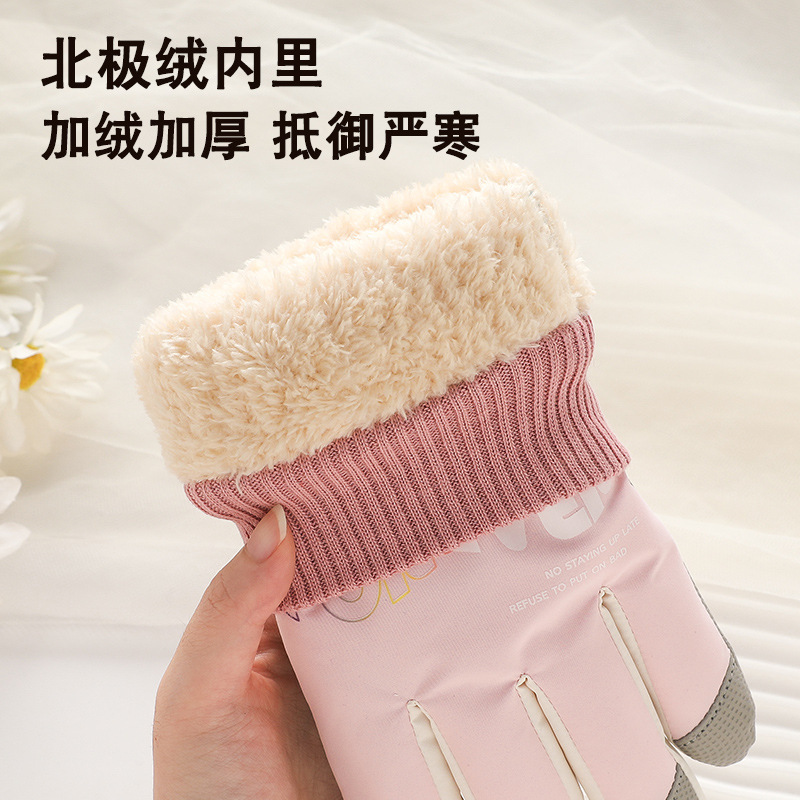 滑雪手套男女士户外冬季加厚防风防泼水防寒加绒触屏骑行保暖手套|undefined