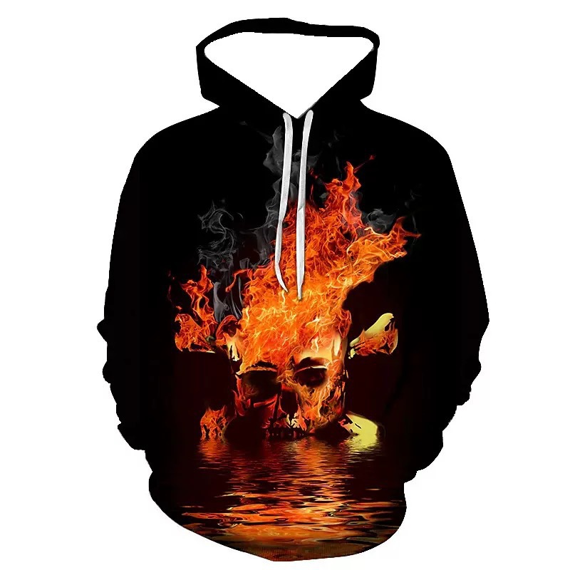 Demon Clown Digital Print And Women's Hooded Pullover Sweatshirt Loose Street Style Men's Clothing_viptrois.com