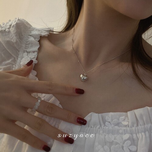 New European and American style ins fairy minimalist internet-famous heart-shaped pendant clavicle chain necklace, versatile trendy necklaces