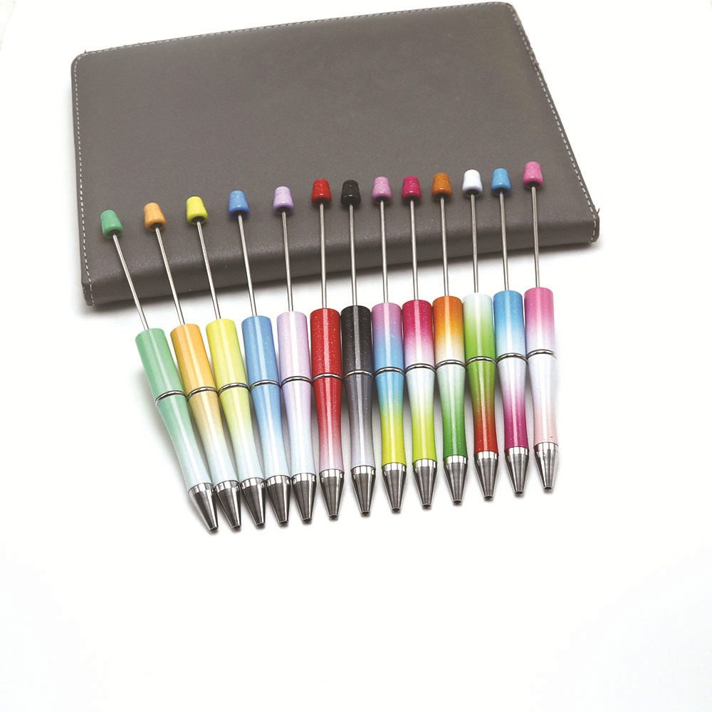 Bolígrafo de plástico con cuentas degradado color multi-funcional creativo lindo bolígrafo creativo fresco