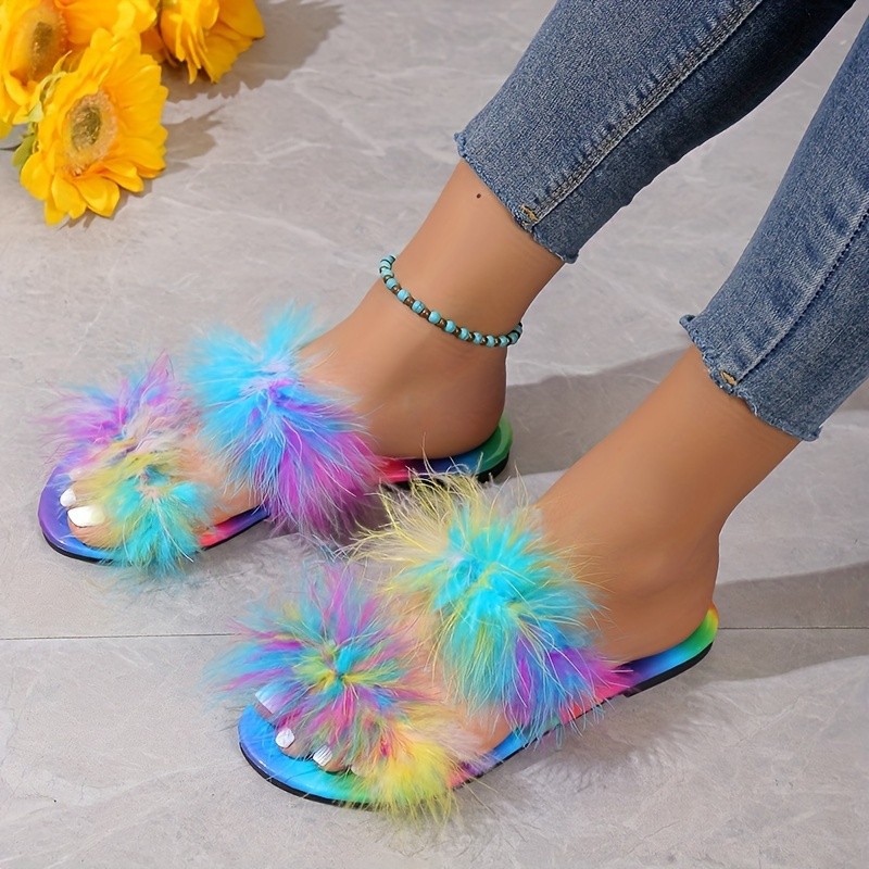 Women's Casual Colorful Round Toe Flat Slippers display picture 8