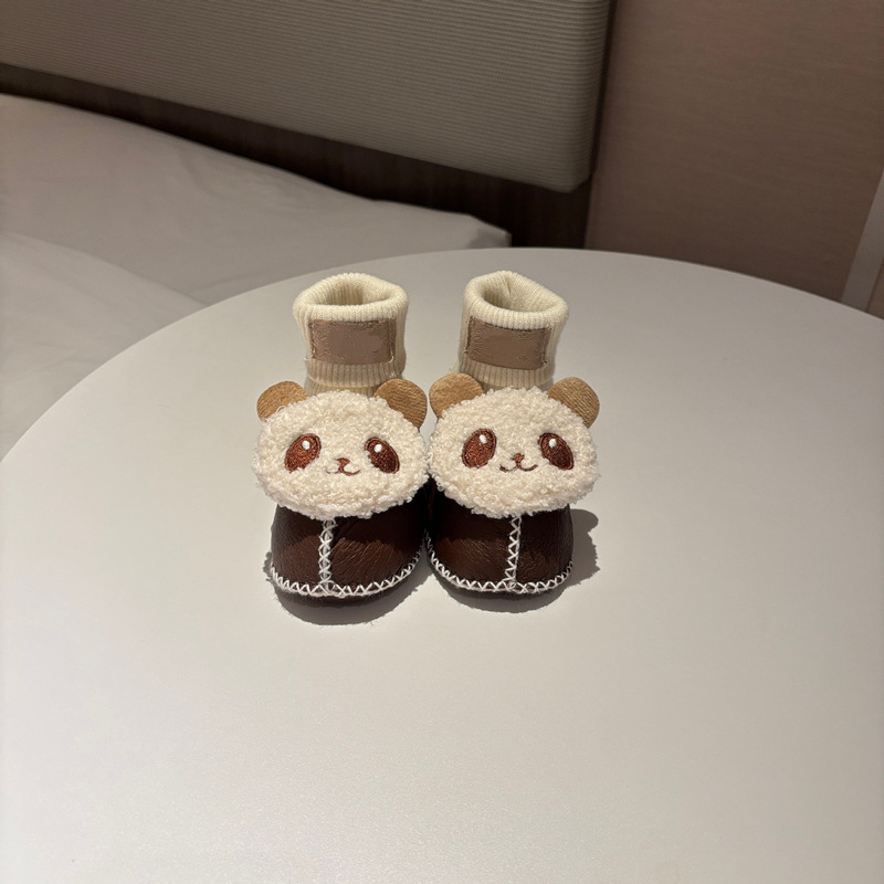 桑坡婴儿棉鞋羊皮毛一体步前鞋袜ins卡通男女宝宝软底毛毛鞋秋冬|undefined