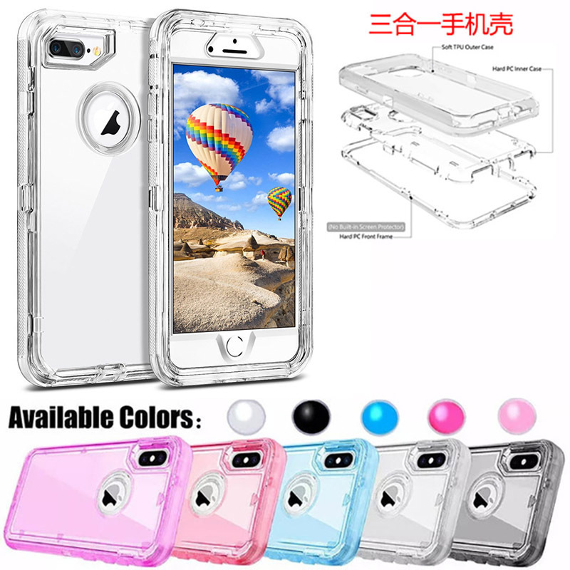 Suitable for iPhone 6S 7 8 Plus Se 5g 2022 Mobile Phone Case Transparent Three-In-One Acrylic Anti-Fall