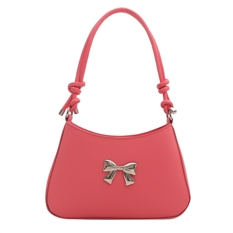 Bolso de mano de arco dulce para mujeres 2024 nueva moda coreana color caramelo brazo mochila cadena bolso de hombro