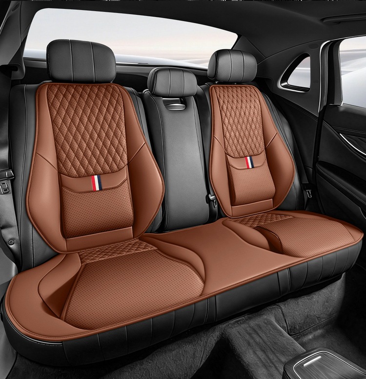 Cross-Border Popular Car Seat Cushion, Single Seat Universal Full Leather Seat Cover with Lumbar Support and Leg Rest, Suitable for All Seasons