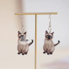 国境を越えて青いペルシャ猫の高貴な2Dアクリルイヤリングの新しいかわいい動物イヤリングを愛しています