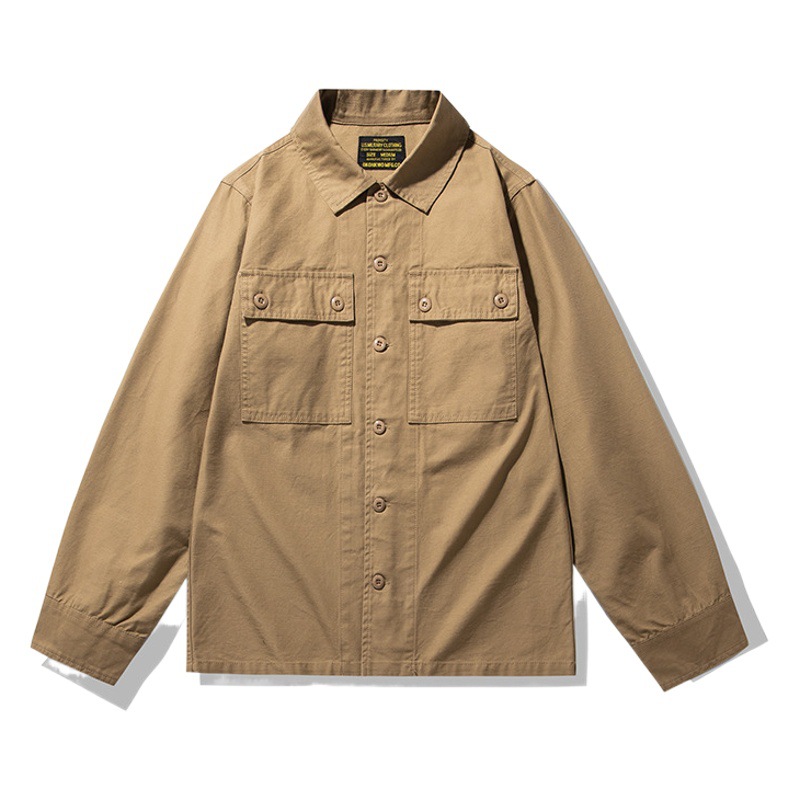 OKONKWO Tigre raya Camo Tigre patrón camisa de camuflaje hombres herramientas ingeniero camisa de manga larga