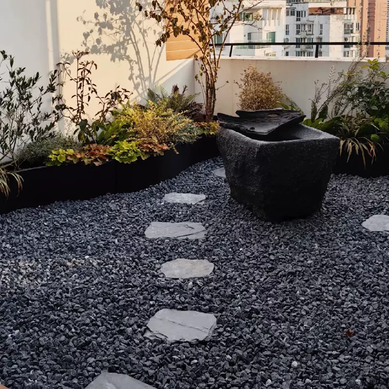 黑色石子水洗石铺路石子小碎石头灰色水洗石园林鹅卵石花园黑石子