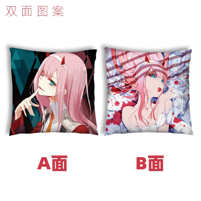 02 Аниме подушка Darling in the Franxx Окружение квадрат половина тела двусторонняя и другая часть тела прислонена к подушке