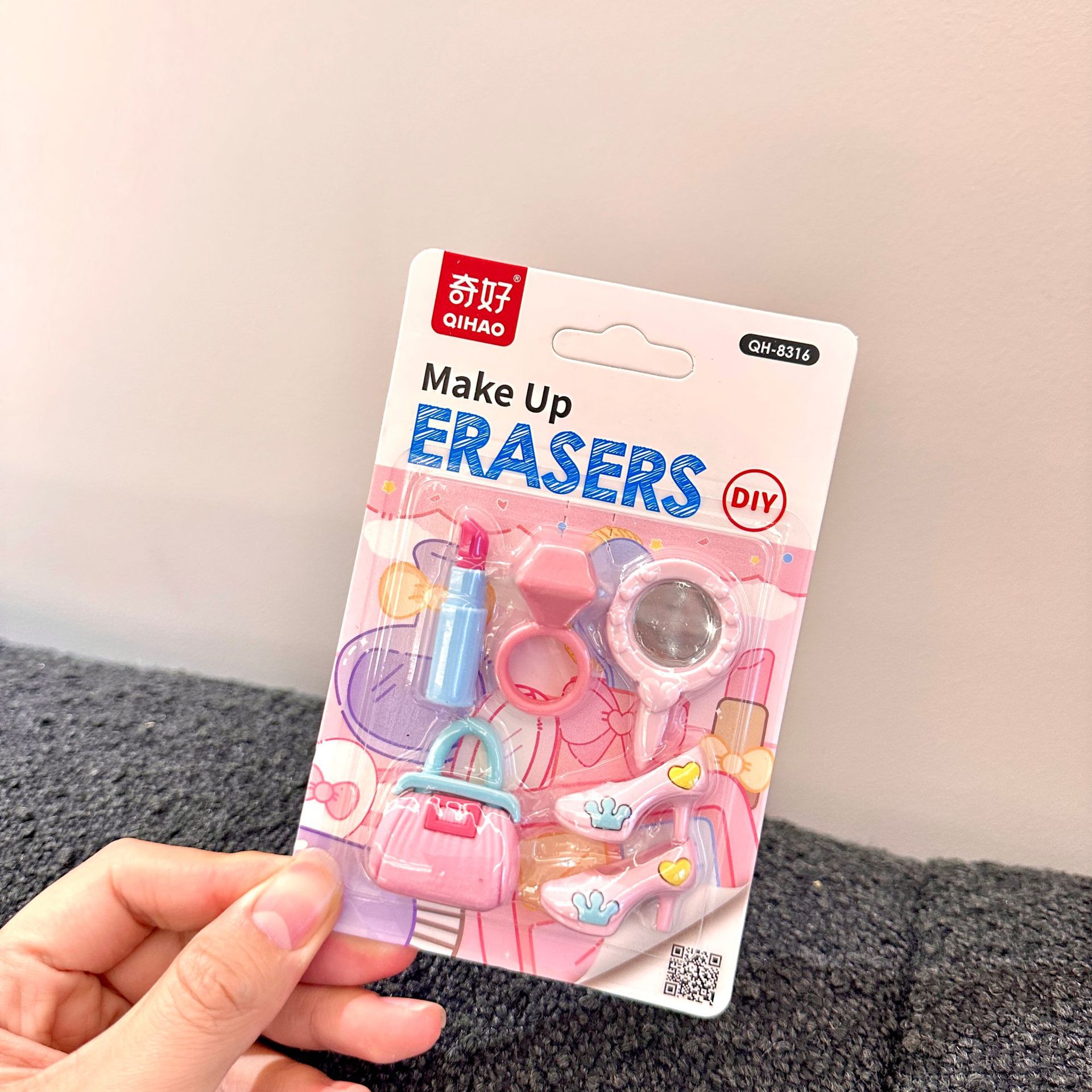 Chihao belleza maquillaje dibujos animados modelado desmontable DIY juguetes borradores estudiantes de primaria regalo premio desarrollo intelectual