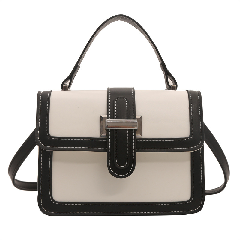 2024 primavera y verano nuevo estilo coreano bolso de mano mujer retro moda de un solo hombro pequeño bolso cuadrado estilo occidental contraste color bandolera